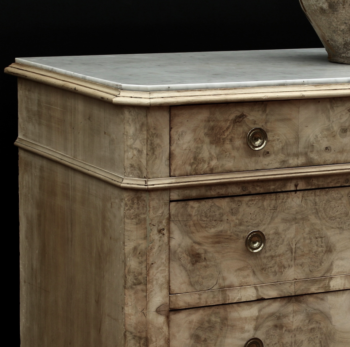 Bleached Louis Philippe Commode with Marble Top